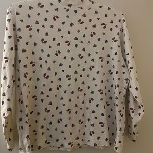 Croft & Barrow Cream Shirt with Red and Black Pattern